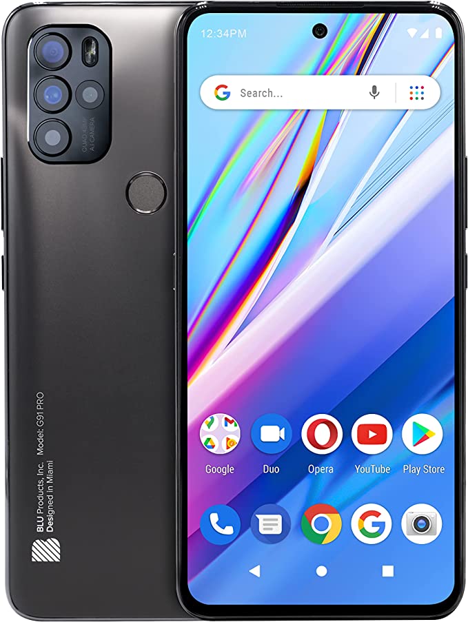 BLU G91 Pro | 2022 | 3-Day Battery | Unlocked | 6.7” Full HD+ Display | 128GB | 48MP Quad Camera | US Version | US Warranty | Graphite