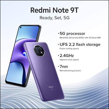 Xiaomi Redmi Note 9T 5G + 4G Volte Factory Unlocked 64GB / 4GB Ram Quad Camera 48MP Global (At&t Tmobile Metro Latin Europe) 6.53 inch (NO VERIZON/Boost)