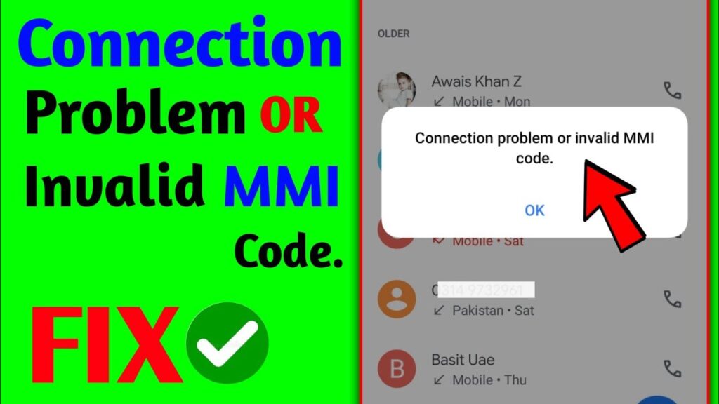 Fix Invalid MMI Code Fix Connection Problem