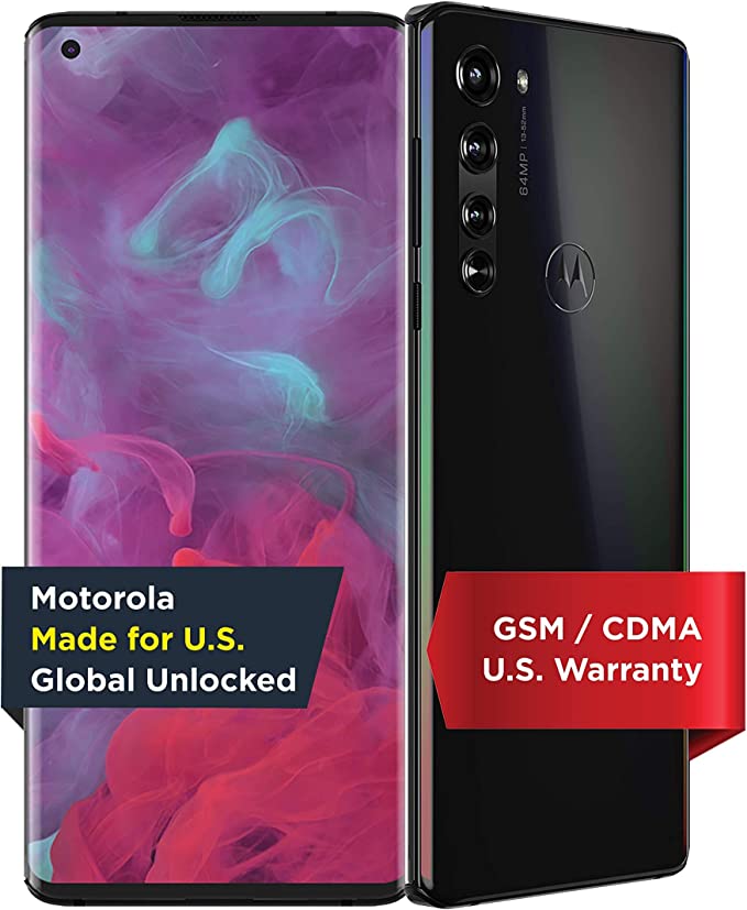 Unlocked Motorola Moto Edge 5G - 256GB - Solar Black - PAJ90004US (Renewed)